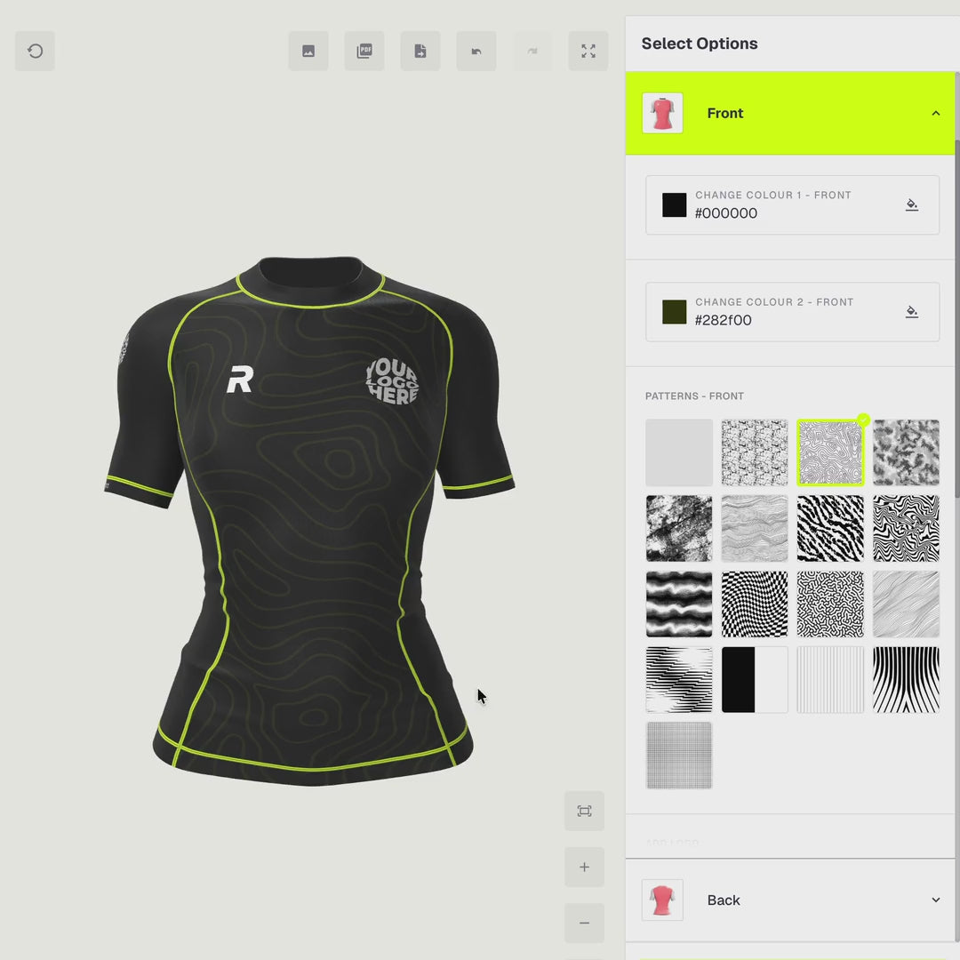 Womens short-sleeve rashguard 3D customisation
