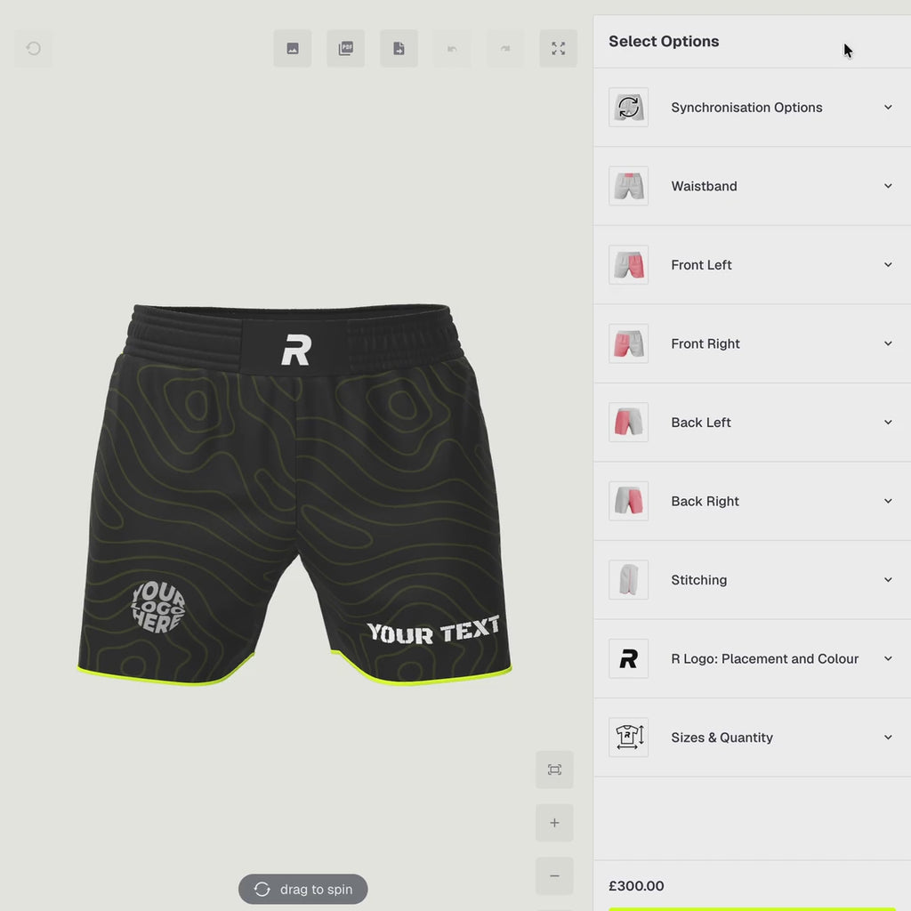 Kids MMA shorts 3D customisation