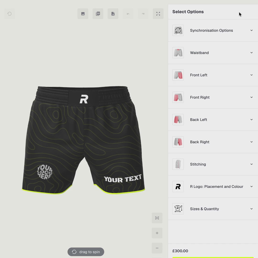 Kids MMA shorts 3D customisation