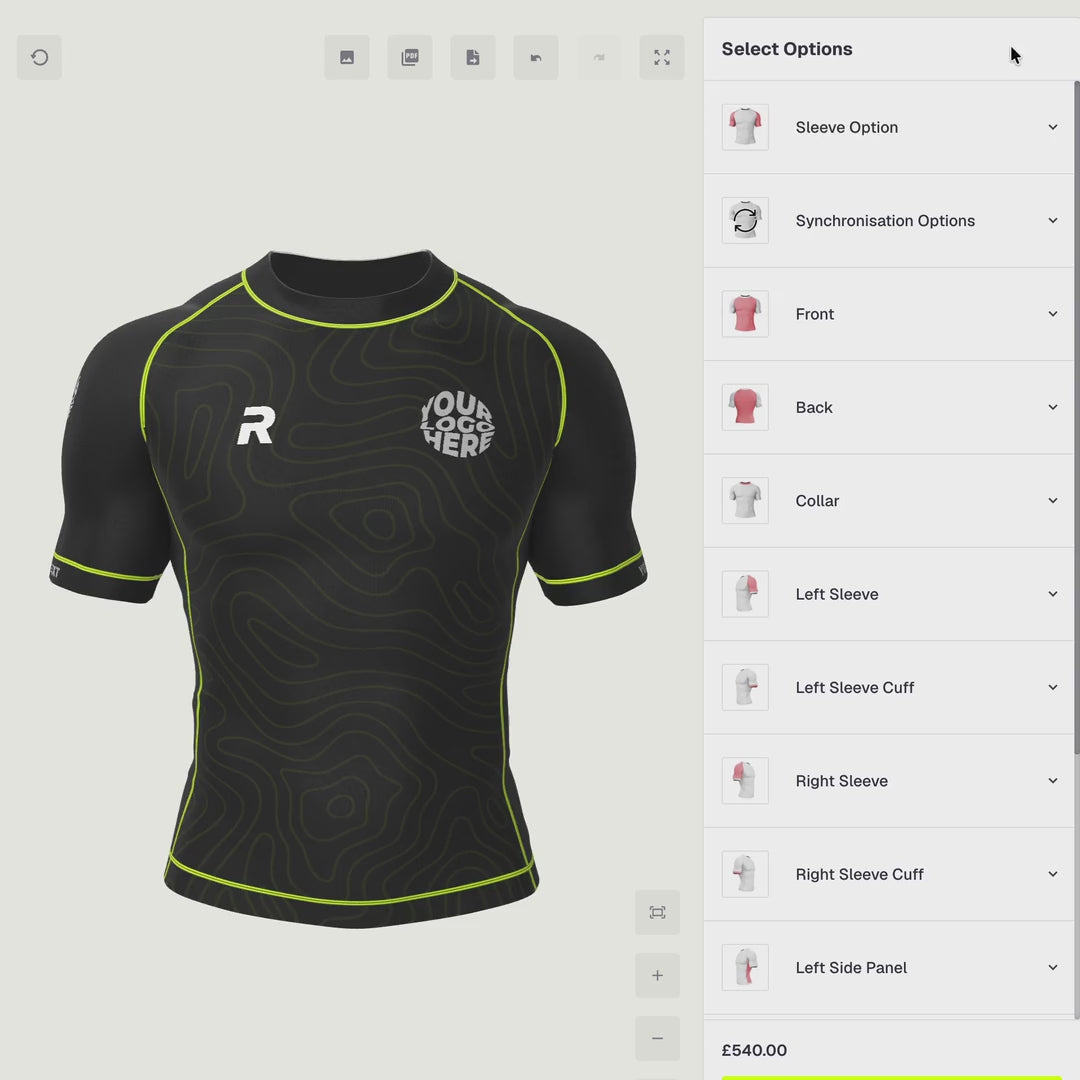 Mens short-sleeve rashguard 3D customisation